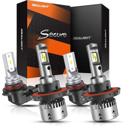 SEALIGHT® S2 9008/H13 H10/9140/9145 60W 6500K White IP67 LED Headlight Fog Light Bulbs Combo 2Pairs
