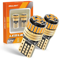 SEALIGHT® Aurora T10/194/168/W5W LED License Plate Light Dome/Map/Trunk Light Bulbs 500LM 2000K Amber 2PCS
