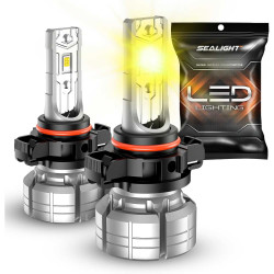 SEALIGHT® F1S 5202/5201 LED Fog Light Bulbs 3500K Yellow 24W 10000LM IP68 2PCS