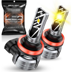 SEALIGHT® F1A H11/H16/H8/H9 LED Fog Light Bulbs 3000K Yellow 30W 10000LM IP68 2PCS