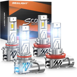 SEALIGHT® S3 9005/HB3 H11/H8/H9/H16 160W 6500K White IP68 LED Headlight Bulbs 2 Pairs