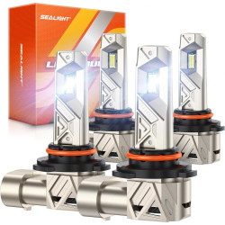 SEALIGHT® S6 Pro 9005/HB3 9006/HB4 240W 6500K White IP68 LED Headlight Bulbs 2 Pairs