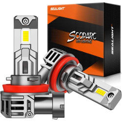 SEALIGHT® S1-Pro H11/H8/H9/H16 60W 6500K White IP68 LED Headlight Bulbs 2 Pcs