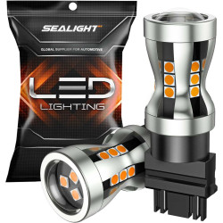 SEALIGHT® L2 3157/3156/3057/T25 LED Brake Tail Light Turn Signal Light Bulbs 9W 1500LM 2700K Amber Yellow 2PCS