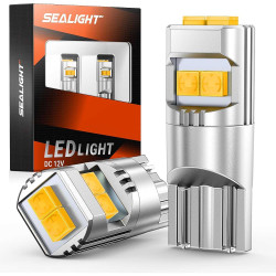 SEALIGHT® XL02 T10/194/168/W5W LED License Plate Light Dome/Map/Trunk Light Bulbs 5W 600LM 2500K Amber Yellow 2PCS