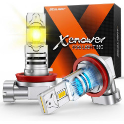 SEALIGHT® XF5 H11/H16/H8/H9 LED Fog Light Bulbs 3500K Yellow 40W 18000LM IP68 2PCS