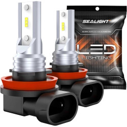 SEALIGHT® F2S H11/H16/H8/H9 LED Fog Light Bulbs 6500K White 20W 6000LM IP68 2PCS