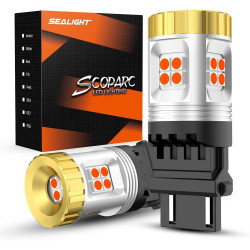 SEALIGHT® SLJ7 3157/3156/3057/T25 LED Brake Tail Stopping Blinker Turn Signal Light Bulbs 24W 2400LM Red 2PCS